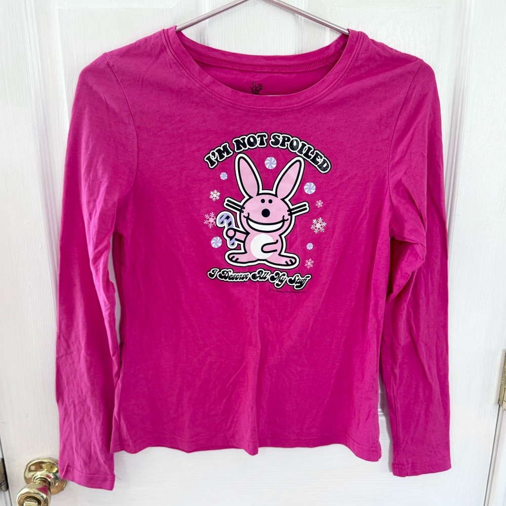 Briefly Stated Christmas bunny Kids Long Sleeve Shirt LARGE